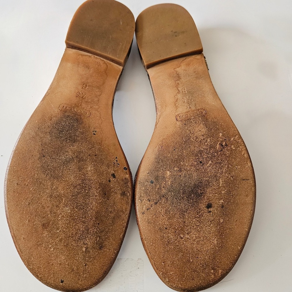 Coach Metallic Gold Sandals • Women’s 7.5 • Classic Logo "C" • Summer Chic - Picture 8 of 9